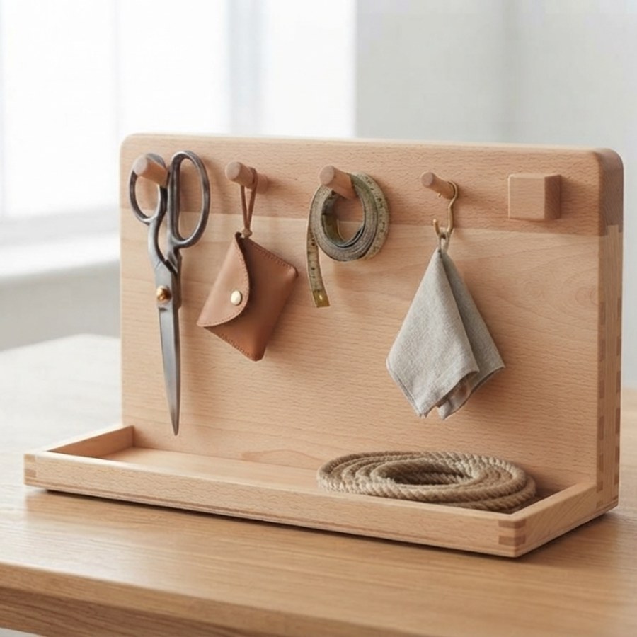 Beech Hook Board with Tray