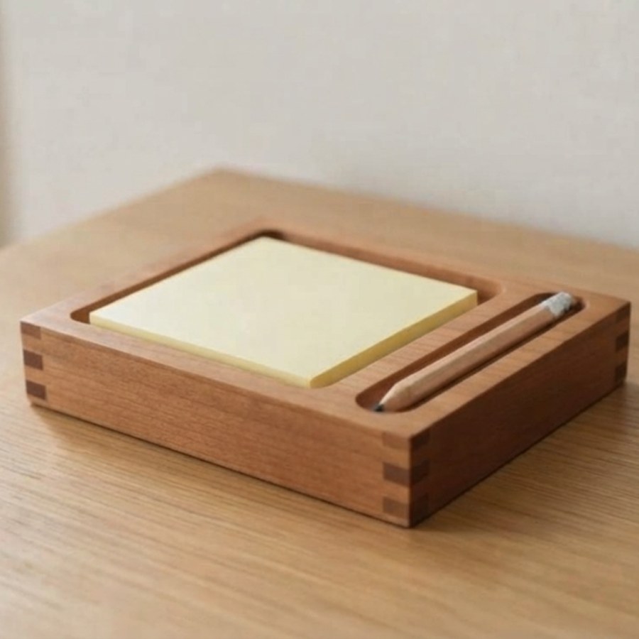 Cherry Sticky-Note Holder with Pen Groove