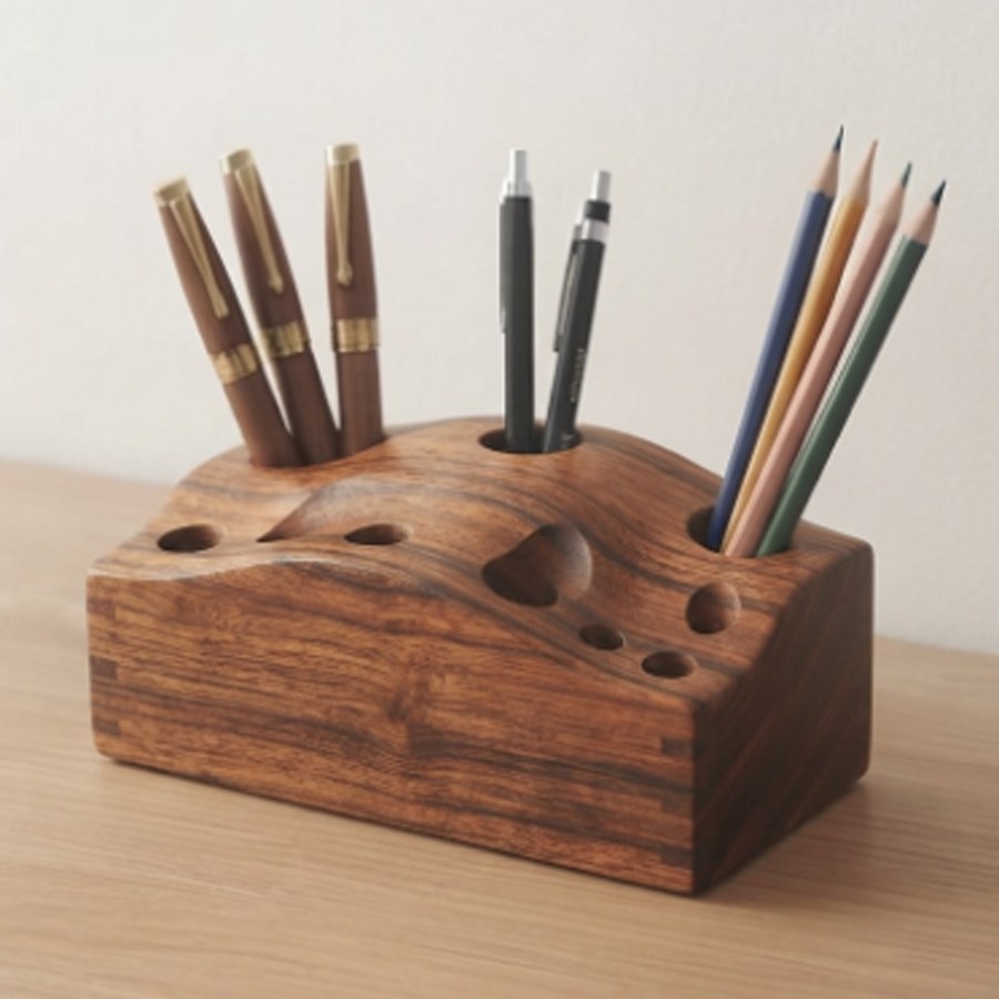Sheesham Sculpted Pen Block